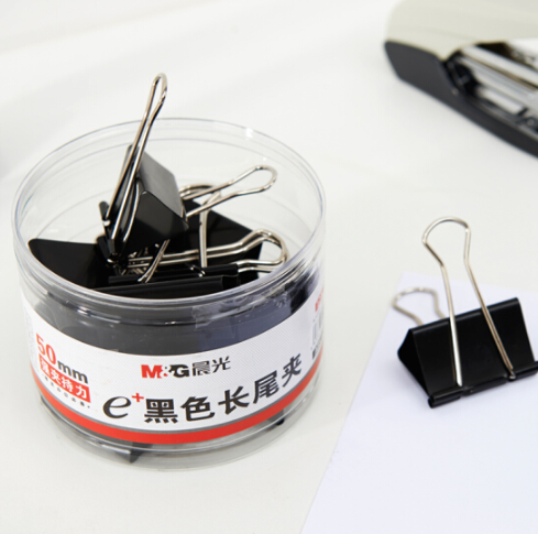 晨光(M&G)Eplus系列50mm黑色长尾夹燕尾夹票据夹 12只/罐ABS92732 _http://www.chuangxinoa.com/img/images/C201903/1553672523935.png