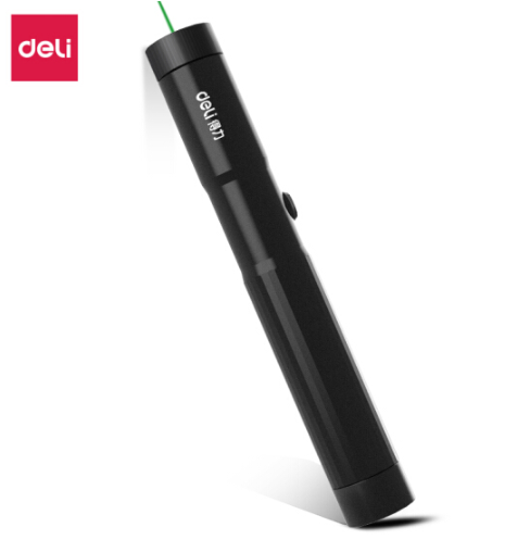 得力 (deli)充电激光笔 LED大屏 液晶屏指示笔 激光手电 绿光笔 沙盘笔 50602 