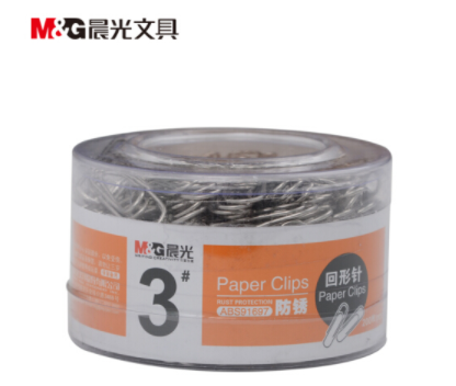 晨光（M&G）办公用3号金属回形针PVC筒装ABS91697_http://www.chuangxinoa.com/img/images/C201912/1575267902356.png