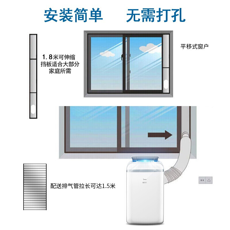 美的（Midea）1.5匹可移动空调冷暖一体机 家用厨房空调免安装免排水空调 KYR-35/N1Y-PD2_http://www.chuangxinoa.com/img/images/C202009/1600748174470.jpg