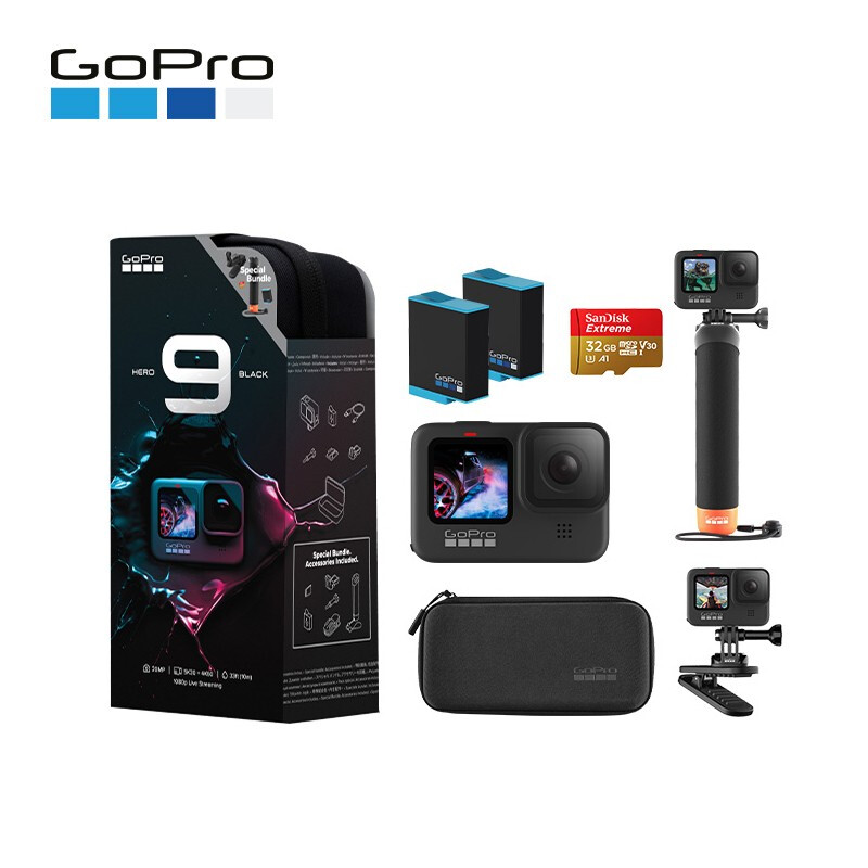 GoPro HERO9 Black 5K运动相机  套装（含漂浮手柄+磁性旋转夹+单电池+32G内存卡）_http://www.chuangxinoa.com/img/images/C202011/1604460333264.jpg