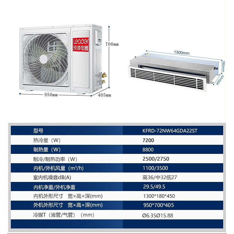海尔 商用空调风管机一拖一 节能静音 冷暖 海尔出品 统帅 3匹定频(适用于26-42㎡)_http://www.chuangxinoa.com/img/images/C202011/1604560972403.jpg