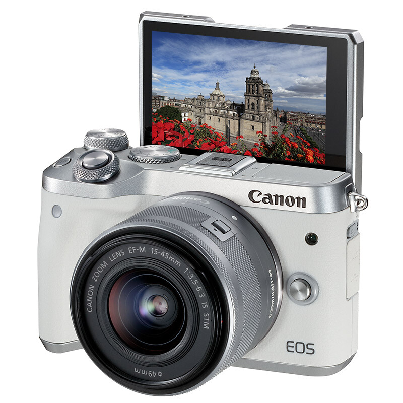 佳能（Canon）EOS M6 微单相机 数码相机 微单套机 白色（15-45 微单镜头）Vlog相机 视频拍摄_http://www.chuangxinoa.com/img/images/C202011/1604802277141.jpg