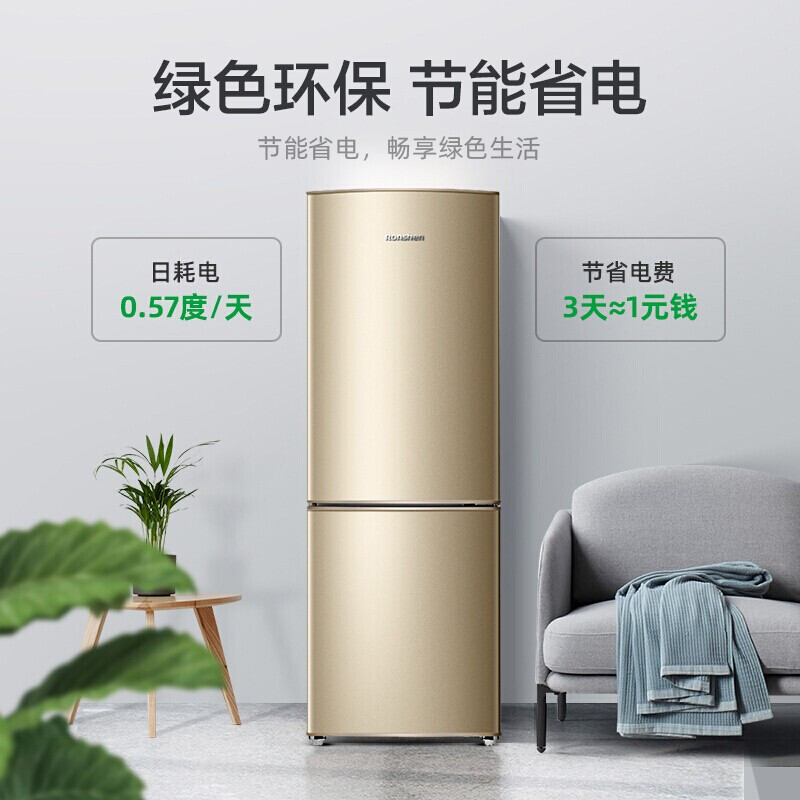 容声(Ronshen) 175升 经济实用小型两门 低温补偿 节能静音环保 星砂金外观 BCD-175D16D_http://www.chuangxinoa.com/img/images/C202011/1604816074781.jpg