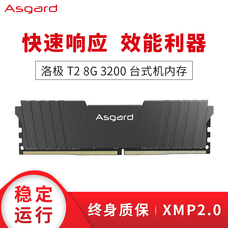 阿斯加特（Asgard）8GB 3200频率 DDR4 台式机内存条 洛极51℃灰-T2【洛极T2 DDR4 8GB PC 3200 灰甲】_http://www.chuangxinoa.com/img/images/C202011/1605773435389.jpg