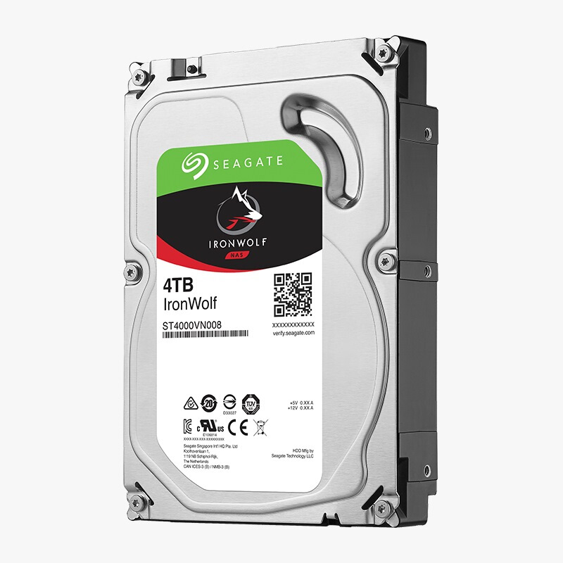 希捷(Seagate) NAS硬盘 4TB 64MB 5900转 PMR CMR垂直磁记录 网络存储 SATA 希捷酷狼IronWolf ST4000VN008