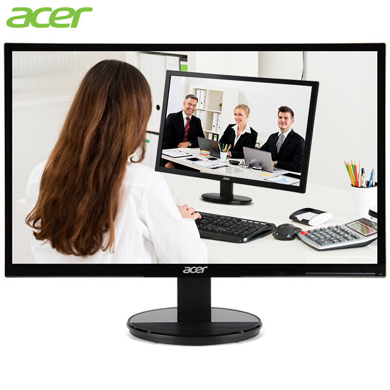 宏碁（Acer）19.5英寸可壁挂窄边框类钢琴烤漆工艺边框宽屏液晶显示器 VGA接口办公显示屏K202HQL Ab_http://www.chuangxinoa.com/img/images/C202104/1618543639497.jpg