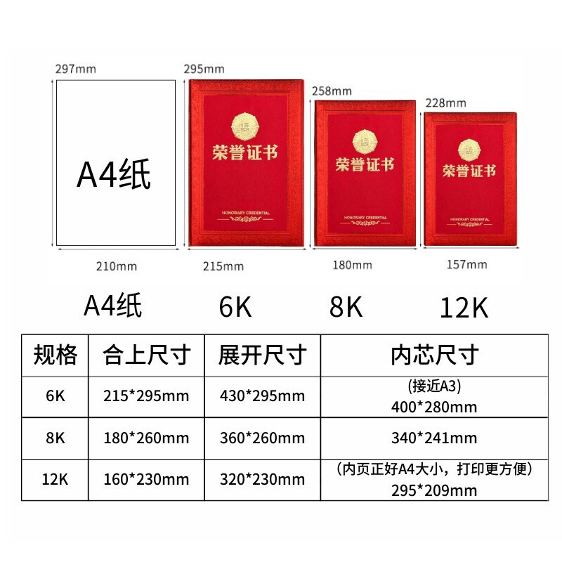 绿文荣誉证书外壳浮雕奖状制作内芯内页可打印培训优秀员工颁奖得奖证书高档烫金证书套办公用品文具 10本装8开（内芯打开比A3小）_http://www.chuangxinoa.com/img/images/C202108/1628056044167.jpg