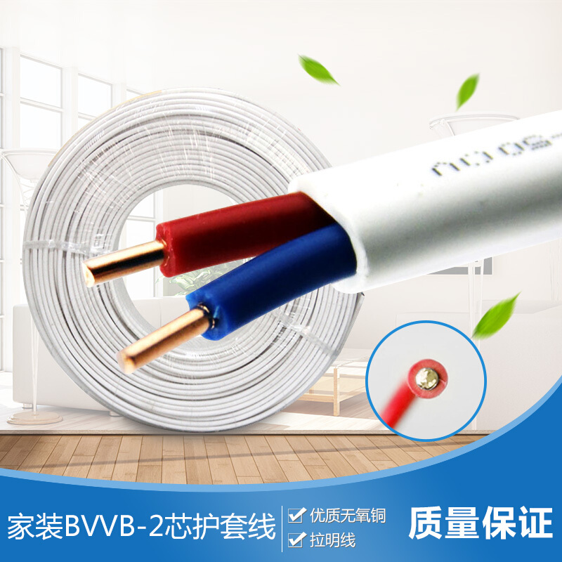 起帆（QIFAN） 电缆 BVVB 3芯*6平方 家装护套铜芯硬线 BVVB 3*6平方 100米/卷