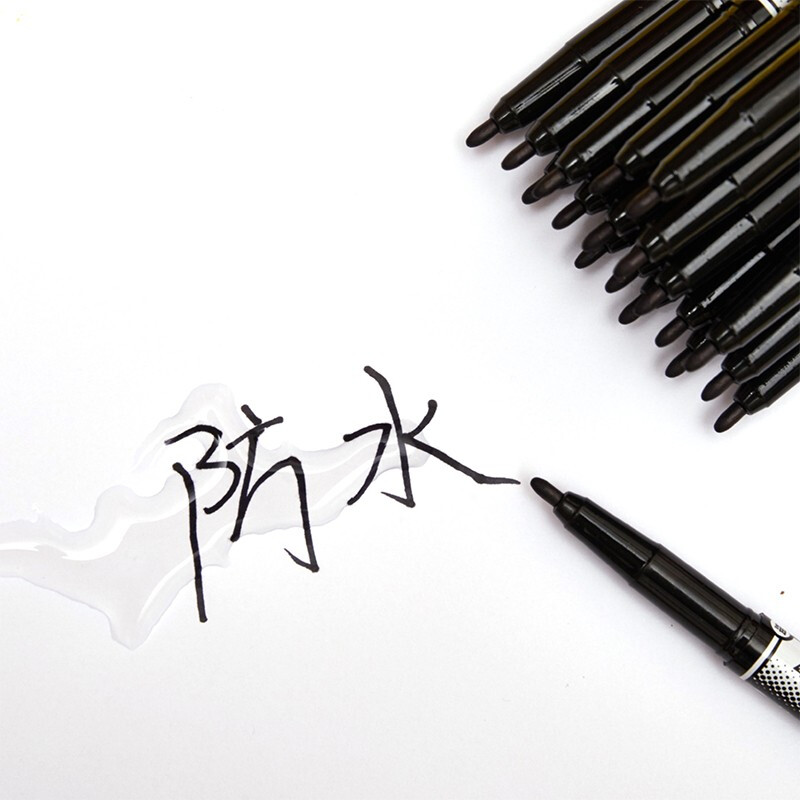 晨光(M&G)文具黑色双头细杆记号笔  美新系列学习重点标记笔 12支/盒XPMV7403_http://www.chuangxinoa.com/img/images/C202109/1630467578861.jpg