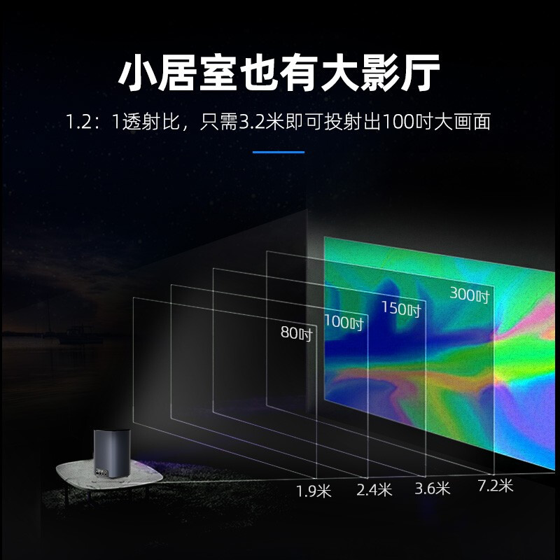 康佳 KONKA H6  音乐投影机 智能家庭影院（兼容1080P 智能系统 手机同屏 蓝牙音响）_http://www.chuangxinoa.com/img/images/C202109/1632622522348.jpg