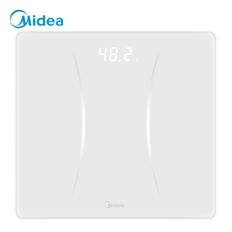 美的（Midea)体重秤  智能体重秤 Led显示健身减肥运动 MS-CW4白色