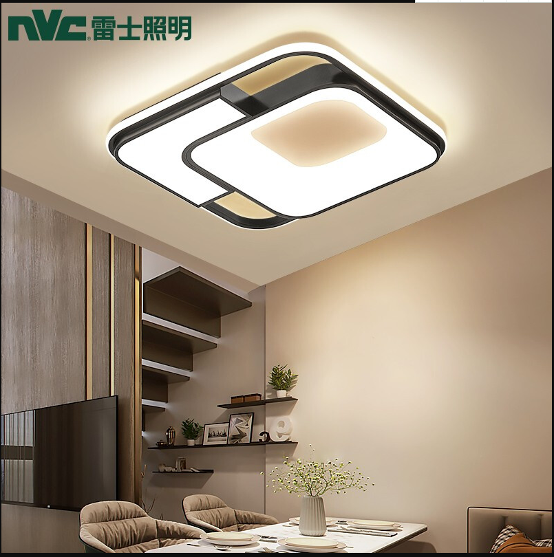 雷士照明(NVC)客厅灯创意LED吸顶灯个性线条后现代简约卧室餐厅北欧灯饰灯具套餐 光影智控【套餐2】两室一厅