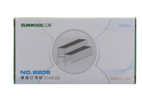 三木(SUNWOOD) 8208 50页厚层订书钉/订书针 23/8 1000枚/盒 10盒装 办公文具_http://www.chuangxinoa.com/img/sp/images/201806061444014417502.jpg