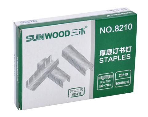 三木(SUNWOOD) 8210 70页 厚层订书钉/订书针 规格23/10 1000枚/盒 10盒装_http://www.chuangxinoa.com/img/sp/images/201806061446028792501.jpg