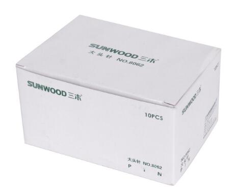 三木(SUNWOOD) 8062 镀镍大头针 50克/盒 10盒装 办公文具