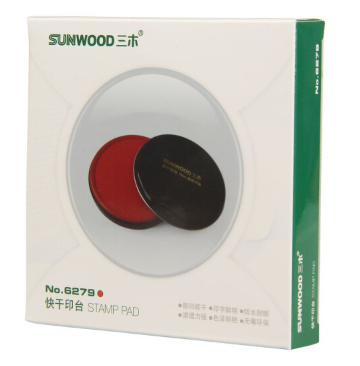 三木(SUNWOOD) 6279 圆形铁壳快干印台(红色) 办公文具