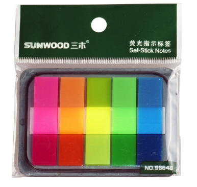 三木(SUNWOOD) 96648 荧光指示标签/便签纸 套装 3袋随机 办公文具