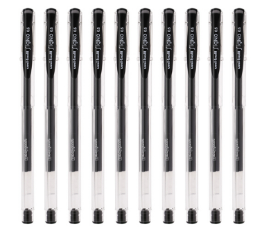三菱（Uni）UM-100签字笔中性笔水笔 黑色 0.5mm 10支装