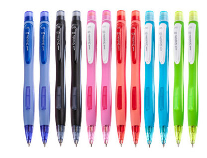 三菱（Uni）M5-228 学生自动铅笔 易按式自动铅笔 进口自动铅笔 带橡皮 6色混装 （12支装）