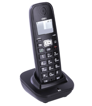 得力（deli）791大屏幕数字电话子母机 超距离子机报警办公家用固定电话 来电显示无绳电话 停电座机可用（经典黑）_http://www.chuangxinoa.com/img/sp/images/201806141247553480002.png