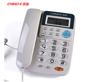 中诺（CHINO-E） C168 免电池/一键重拨/防雷抗干扰电话机座机办公/家用座机电话/固定电话座机 灰白色