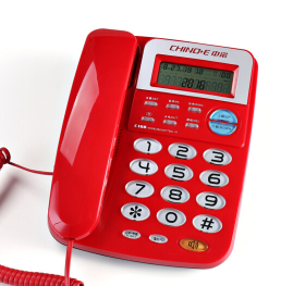 中诺（CHINO-E） C168 免电池/一键重拨/R键功能电话机座机办公/家用座机电话/固定电话座机 红色_http://www.chuangxinoa.com/img/sp/images/201806151320301605001.png