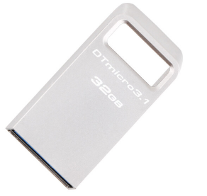 金士顿（Kingston） U盘 DTMC3 32GB USB3.1 迷你型车载U盘 银色金属 便携环扣
