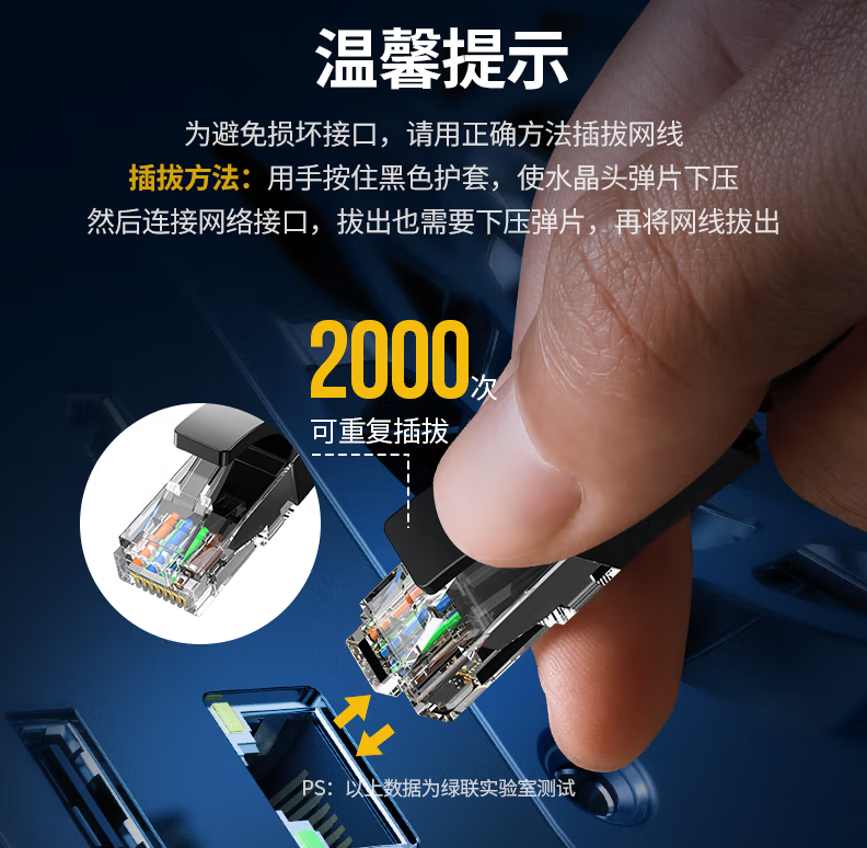 绿联（UGREEN）六类网线 千兆高速宽带线 CAT6类网络工程家用电脑监控跳线 8芯双绞成品线缆 3米 黑色20161_http://www.chuangxinoa.com/newimg/C202306/1686709719464.png