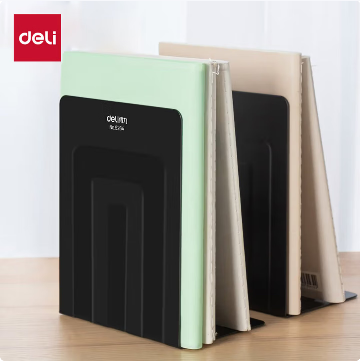 得力(deli)7英寸(高17cm)金属无缝铁书立架 办公书靠2片/付 办公用品 黑色9264_http://www.chuangxinoa.com/newimg/C202604/1775198425039.png