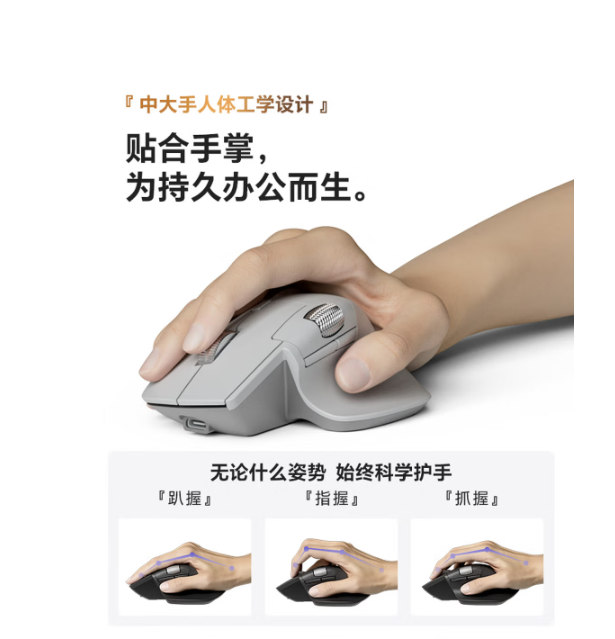 京东京造JZM5电磁滚轮三模鼠标无线蓝牙有线人体工学办公静音类罗技Master3S游戏电竞Mac/iPad笔记本石墨灰_http://www.chuangxinoa.com/newimg/C202607/1782959489869.png